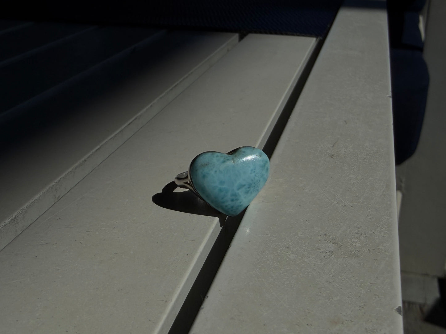 Larimar heart ring