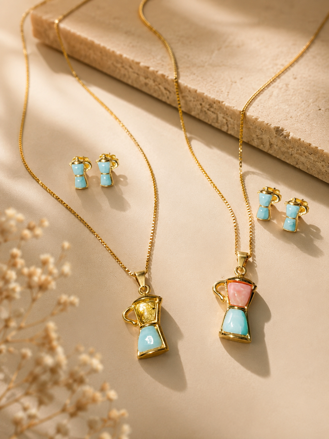 Larimar and amber set