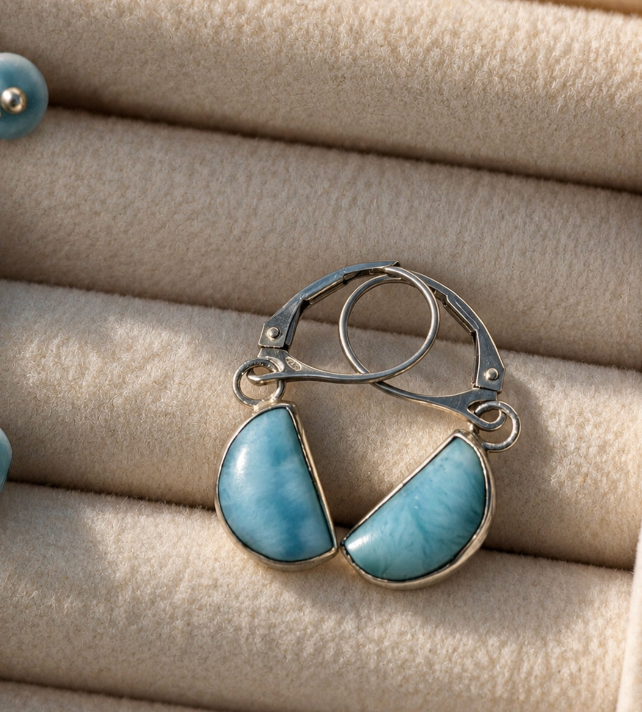 Aretes colgante larimar 🩵
