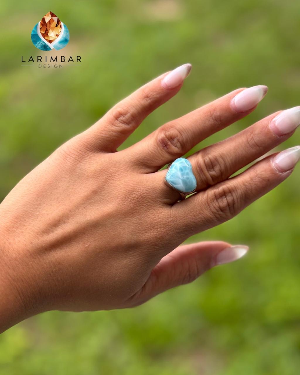 Larimar heart ring