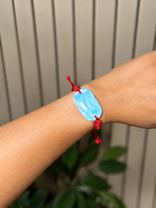Handmade larimar bracelet 🩵❤️🖤