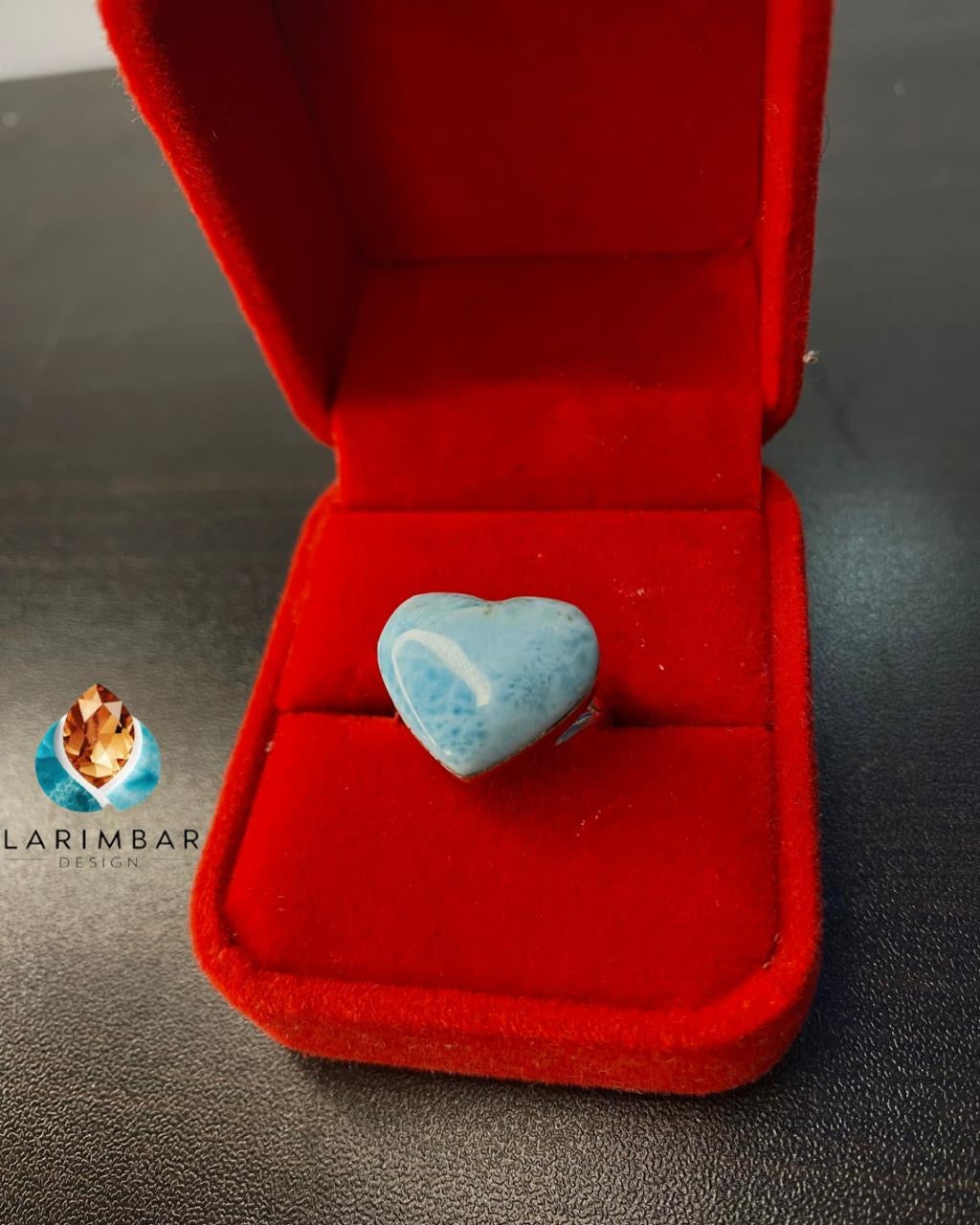 Larimar heart ring
