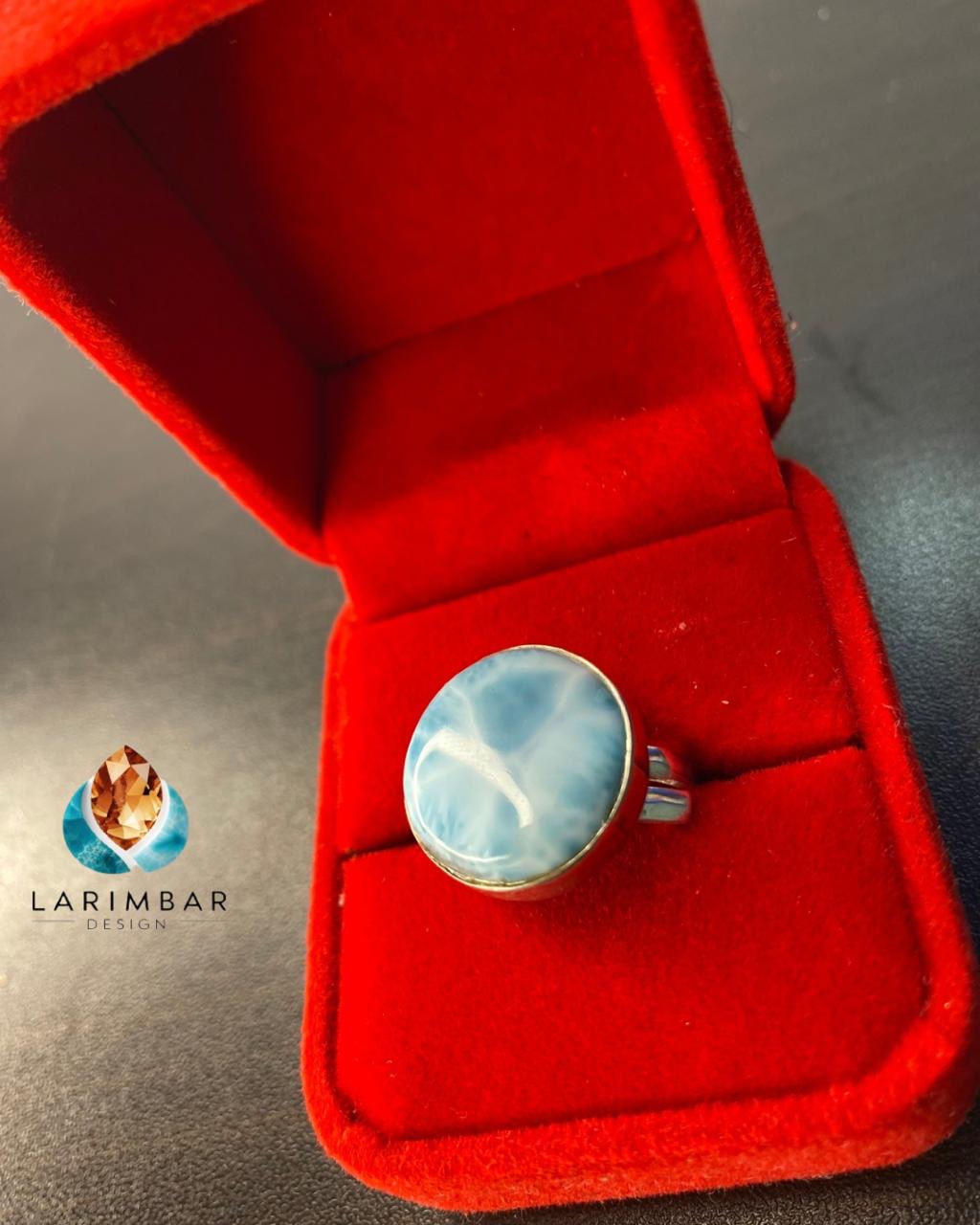 Circle larimar ring