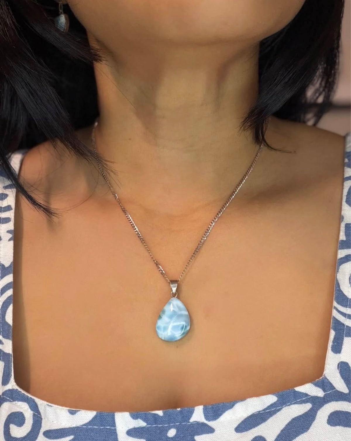 Gota larimar plata 925