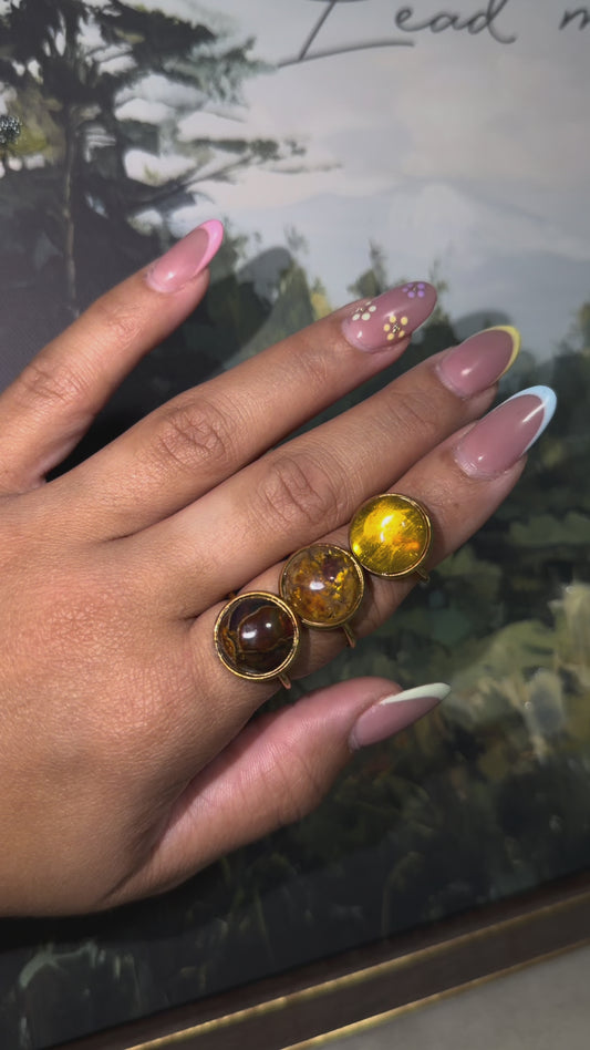 Anillos ajustables en ambar